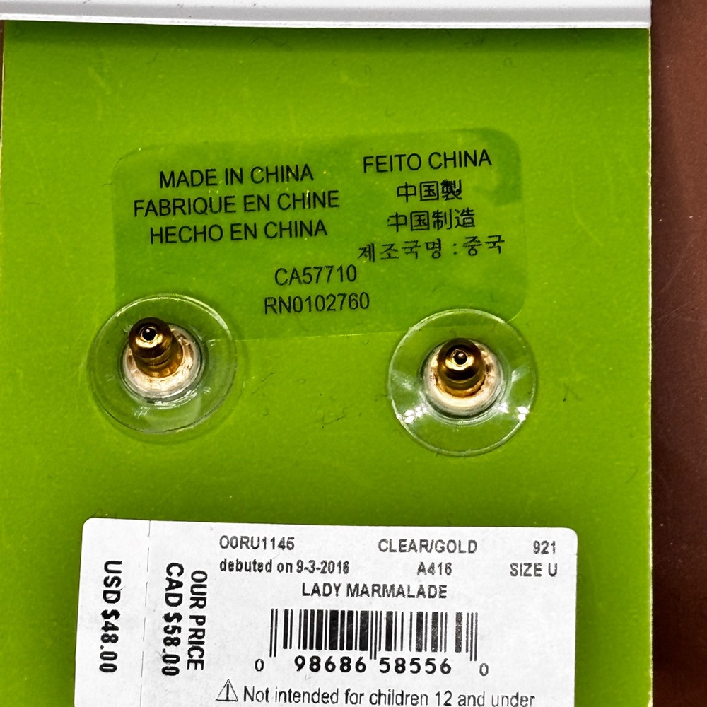 kate spade gold stud earrings - Picture 2 of 3